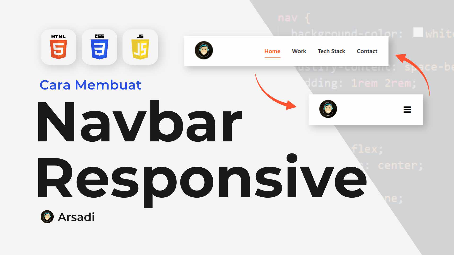 Tutorial Navbar Responsive - HTML CSS Javascript
